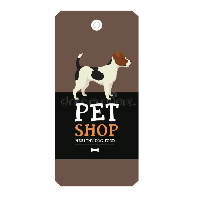 Van het het Ontwerpetiket van de afficheDierenwinkel de Vectorillustratie Jack Russell te vector illustratie Van het het Ontwerpetiket van de afficheDierenwinkel de Vectorillustratie Jack Russell te vector illustratie