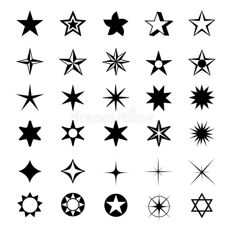Van het het Symboolpictogram van stervormen de Vectorillustratie