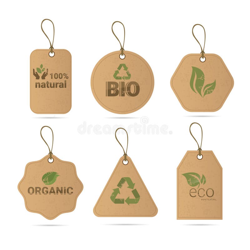 Van het het Webpictogram van het Eco Vriendschappelijk Organisch Natuurlijke Product de Markerings Vastgesteld Embleem