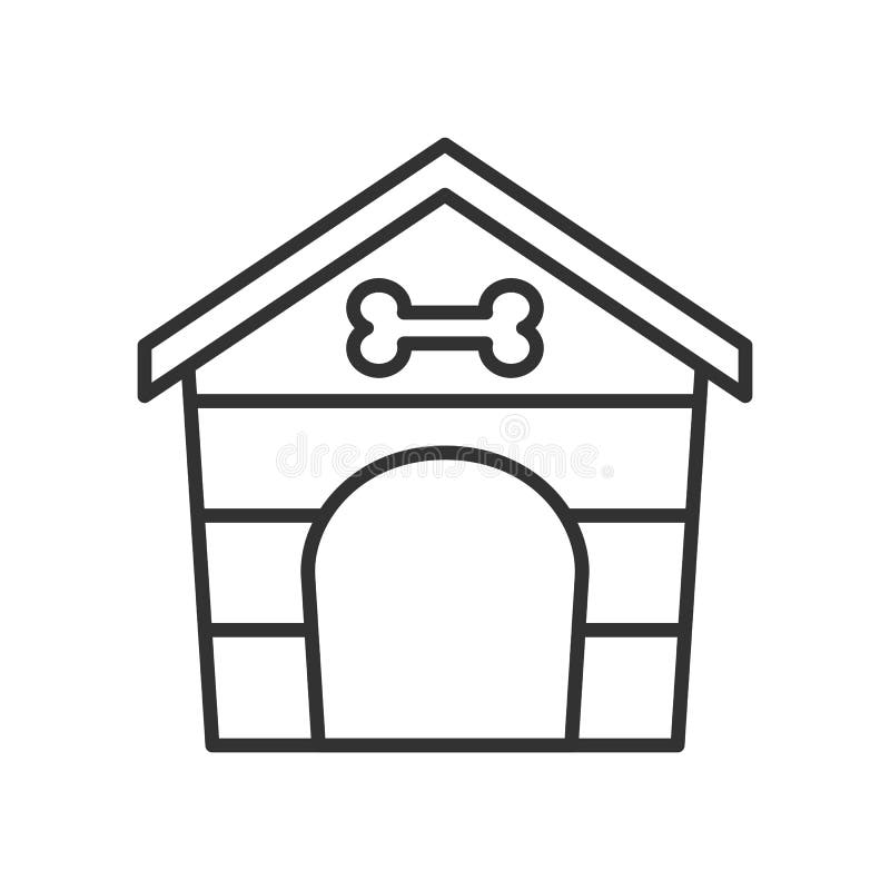 Van het het Huisoverzicht van de huisdierenhond het Vlakke Pictogram op Wit stock illustratie Van het het Huisoverzicht van de huisdierenhond het Vlakke Pictogram op Wit stock illustratie