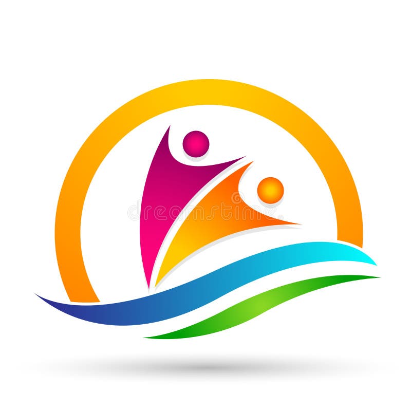 Van het overzeese van de mensenzon de golf golfwater het winnen het zwemmen van de het werkviering van het embleemteam van het we stock illustratie Van het overzeese van de mensenzon de golf golfwater het winnen het zwemmen van de het werkviering van het embleemteam van het we stock illustratie