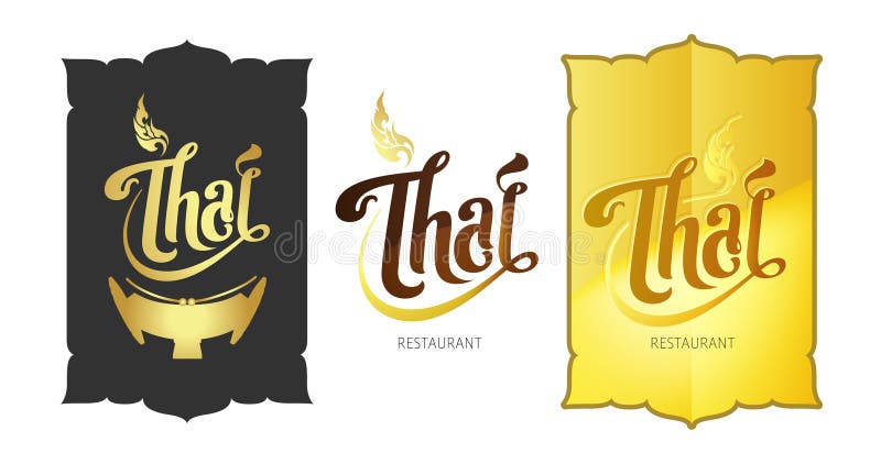 Van het typografie het ‚Thaise ‚concept embleem - Het vector vector illustratie Van het typografie het ‚Thaise ‚concept embleem - Het vector vector illustratie