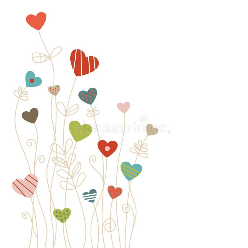 Van hoekharten en Bloemen Patroon Retro Kleuren Als achtergrond stock illustratie Van hoekharten en Bloemen Patroon Retro Kleuren Als achtergrond stock illustratie
