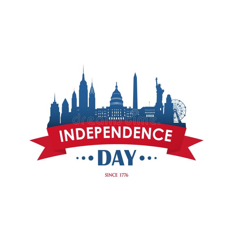 4 van Juli De Amerikaanse Dag van de nationale feestdagonafhankelijkheid Lintbanner stock illustratie 4 van Juli De Amerikaanse Dag van de nationale feestdagonafhankelijkheid Lintbanner stock illustratie