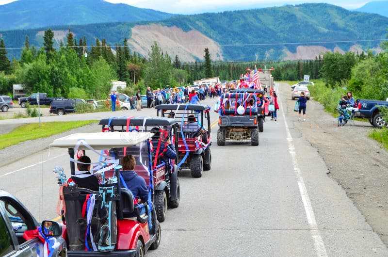 4 van Juli, de paradeviering van de Onafhankelijkheidsdag in Healy, Alaska stock afbeeldingen 4 van Juli, de paradeviering van de Onafhankelijkheidsdag in Healy, Alaska stock afbeeldingen