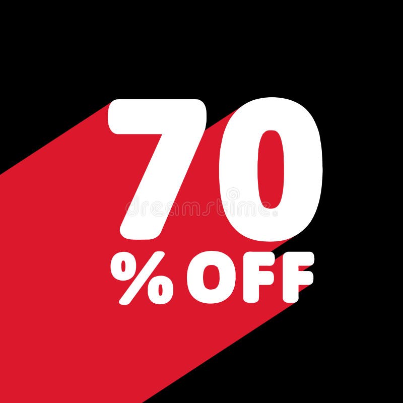 70% VAN korting De Prijsillustratie van de kortingsaanbieding Witte Tekst met Rode hieronder Schaduw Zwarte achtergrond vector illustratie 70% VAN korting De Prijsillustratie van de kortingsaanbieding Witte Tekst met Rode hieronder Schaduw Zwarte achtergrond vector illustratie