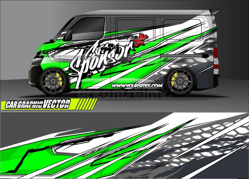 Van livery graphic vector. abstract grunge background design for vehicle vinyl wrap and car branding