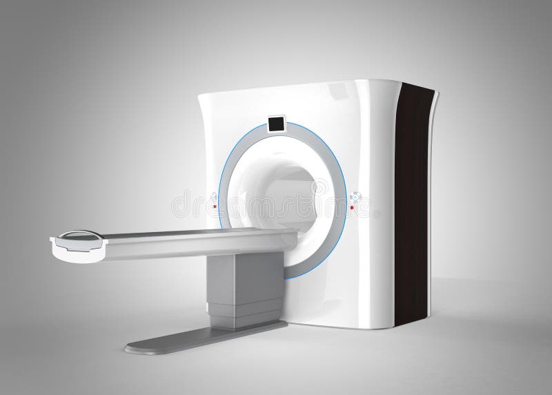 Van MRI (magnetic resonance imaging) de scanner op grijze achtergrond wordt geïsoleerd die stock illustratie Van MRI (magnetic resonance imaging) de scanner op grijze achtergrond wordt geïsoleerd die stock illustratie