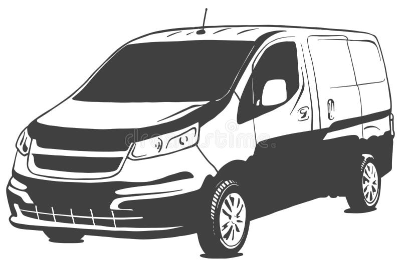 white and black van