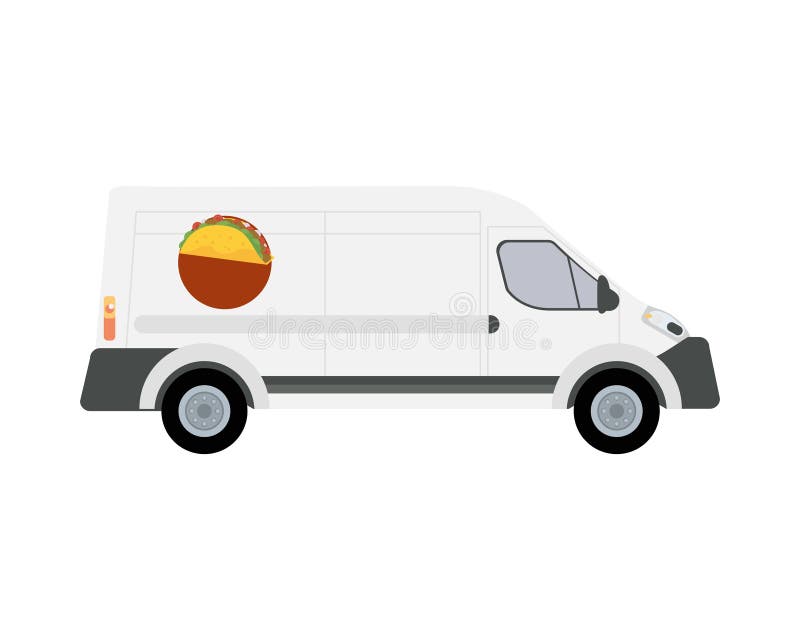 Download Van Vehicle Mockup With Taco Mexican Food Stock Vector Illustration Of Transportation Vehicle 199506886