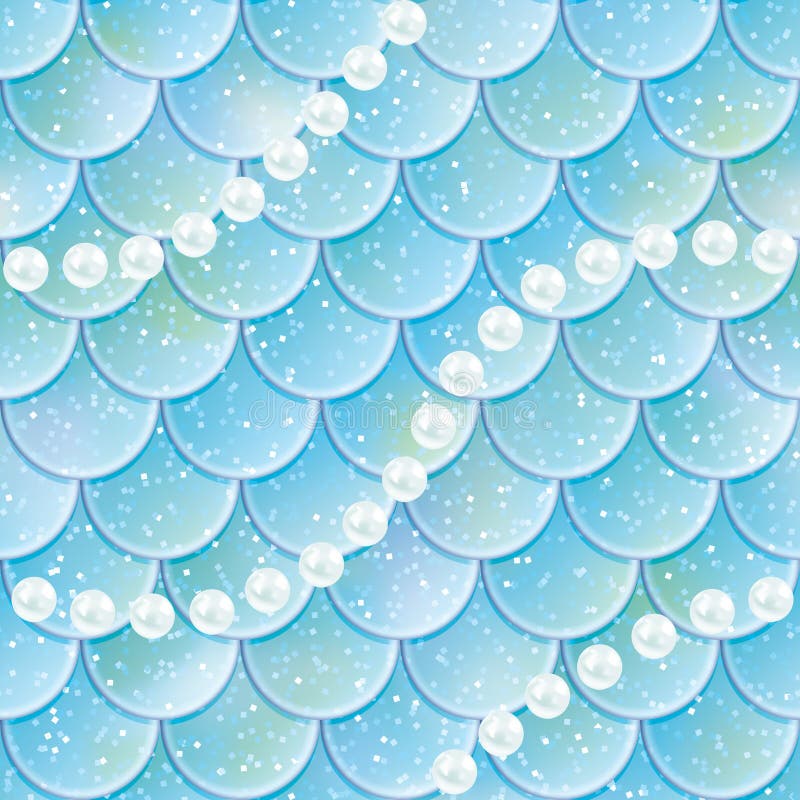 Van vissenschalen en parels naadloos patroon De textuur van de meerminstaart Vector illustratie stock illustratie Van vissenschalen en parels naadloos patroon De textuur van de meerminstaart Vector illustratie stock illustratie