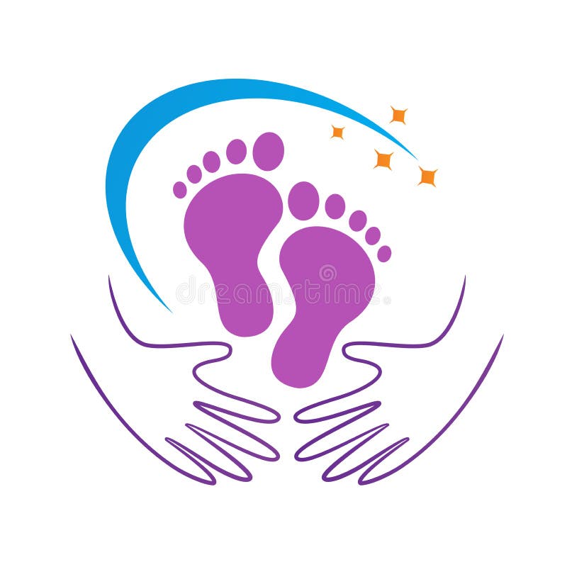 A vector drawing represents foot care and cure wellness logo design concept. A vector drawing represents foot care and cure wellness logo design concept.