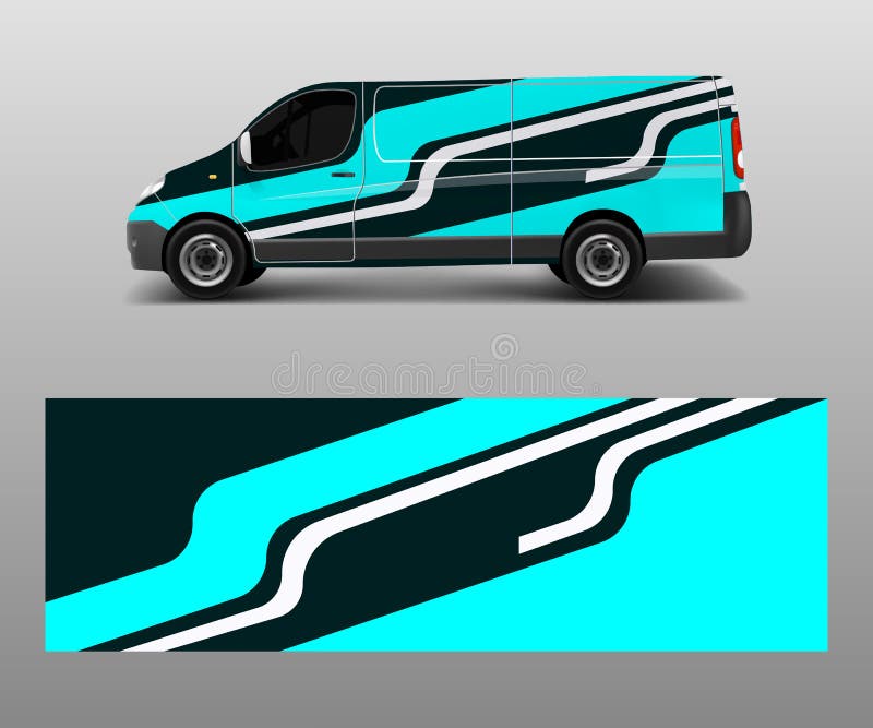 van-wrap-design-template-vector-with-wave-shapes-decal-wrap-and