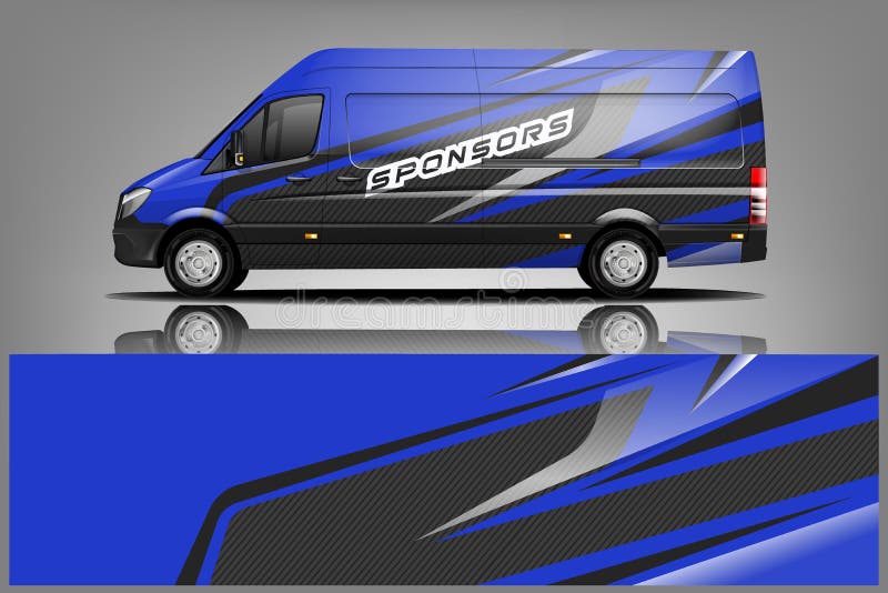 Van Wrap Livery design. Ready print wrap design for Van. - Vector