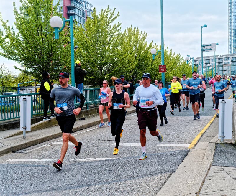 Runners in Vancouver Marathon Editorial Photography Image of canada