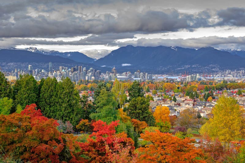 Vancouver city view in an autumn