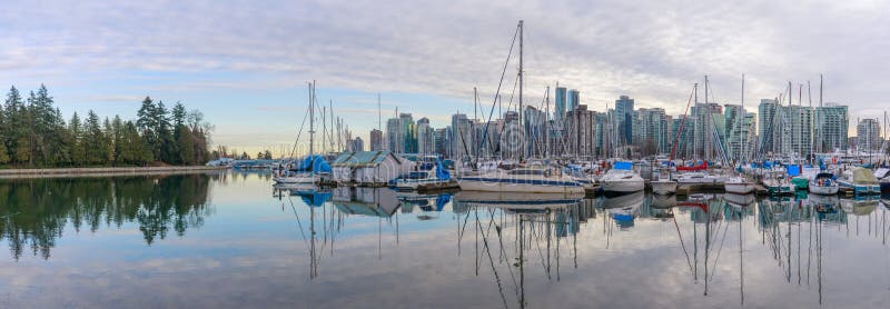 Vancouver Downtown view from Stanley Park royalty free stock photos Vancouver Downtown view from Stanley Park royalty free stock photos