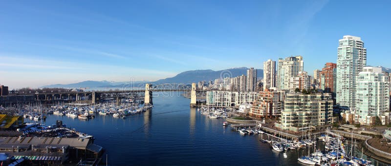 Panoramic image of the city of Vancouver. Vancouver skyscraper stock images, royalty-free photos and pictures