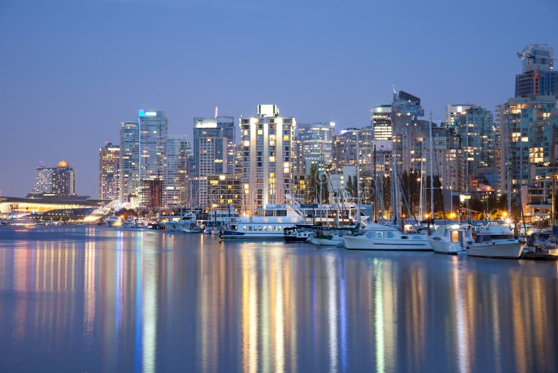 Vancouver skyline at night