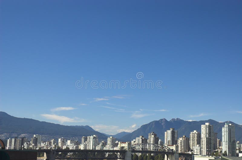 Vancouver skyline with Rocky Mountains