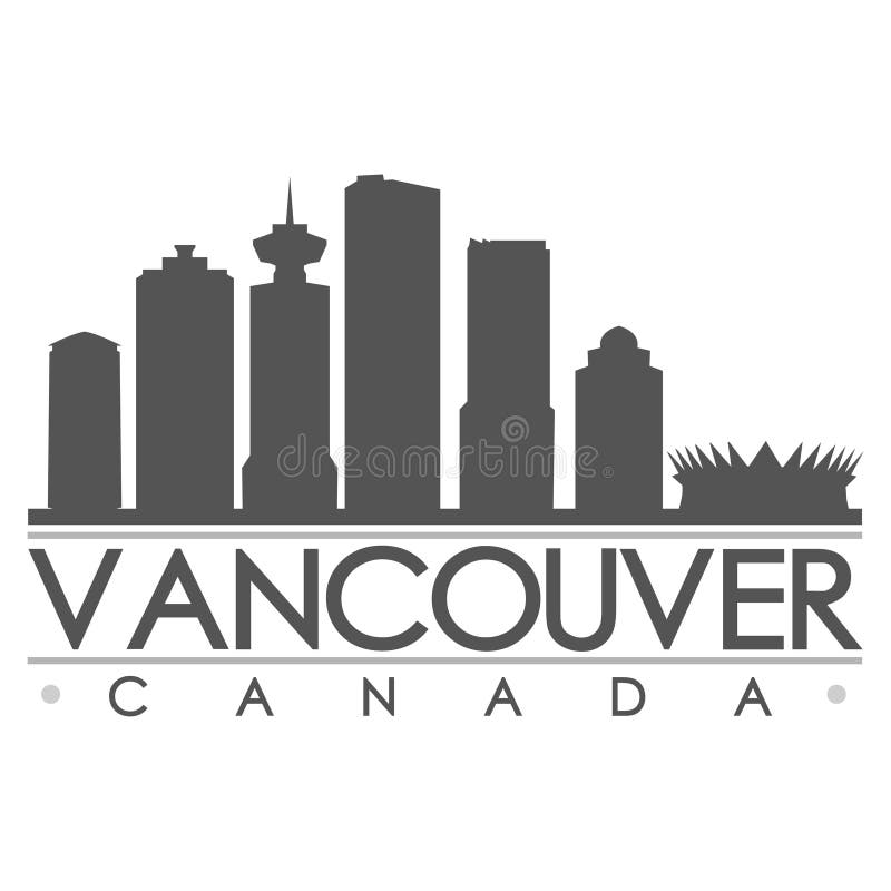 Vancouver Skyline Silhouette Design City Vector Art Stock Vector ...
