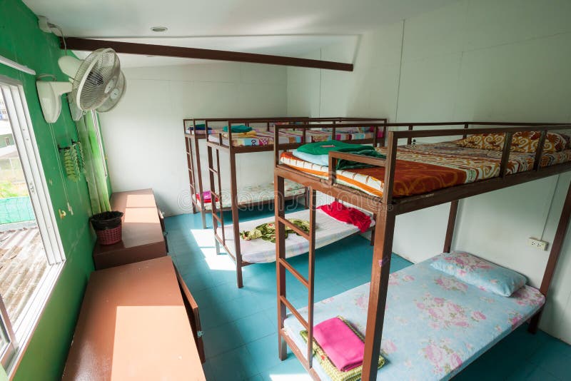 Vandrarhemsovsalsängar arkivbilder Vandrarhemsovsalsängar arkivbilder