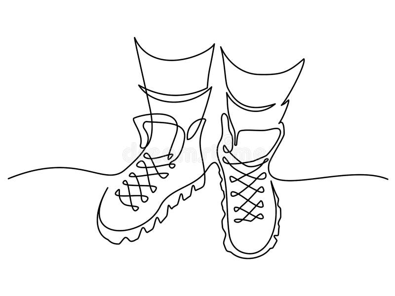 Vandrarstövlar. Trekking-skodonsvektor. utomhusaktiviteter vektor illustrationer