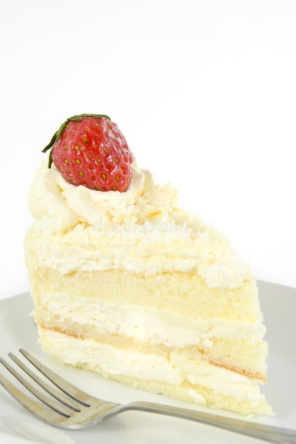 Vanilla cake with strawberry on top