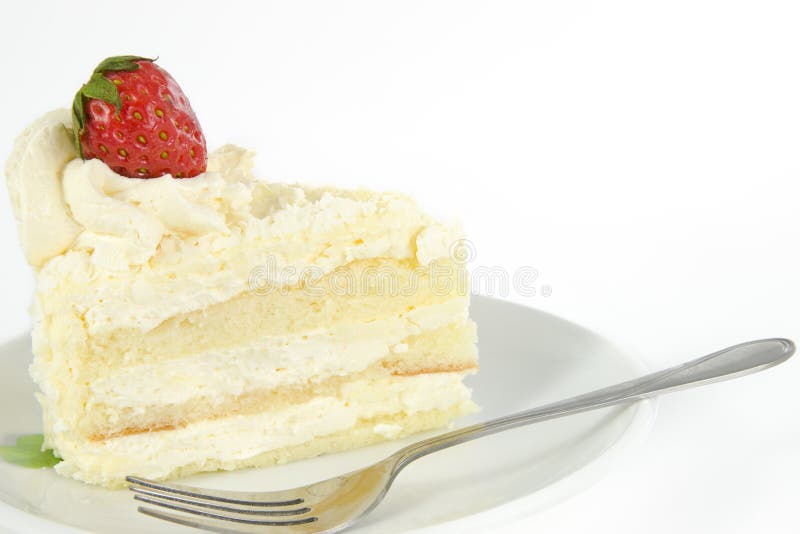 Vanilla cake with strawberry on top