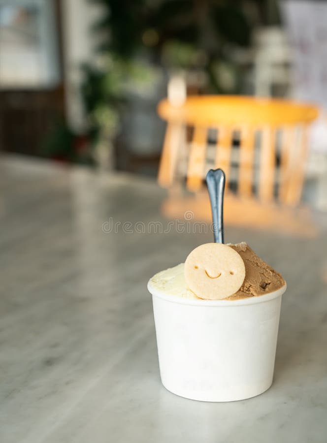 Icecream with Biscuit in Cup Stock Photo Image of food, dairy 243107430