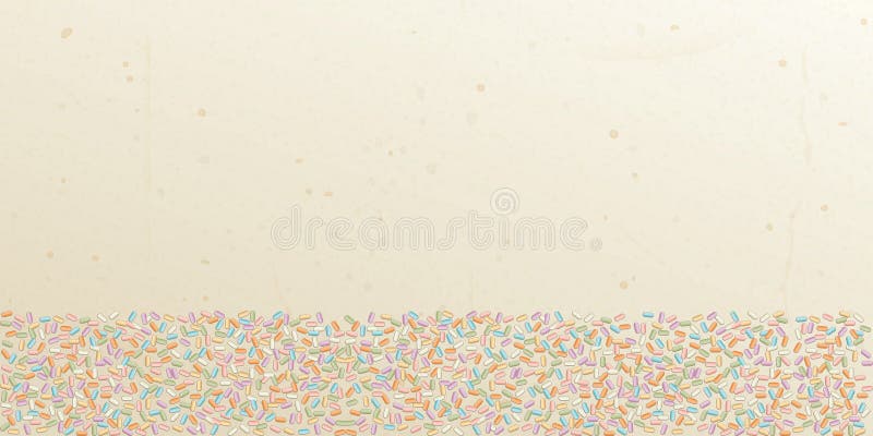 Vanilla Creme Kuchen Textur Hintergrund mit bunten Sprinklen Zucker abschneiden vektor abbildung