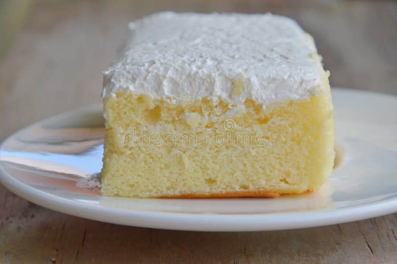 Vanilla Flavor Milk Cream Cake on Dish Stock Image Image of dessert