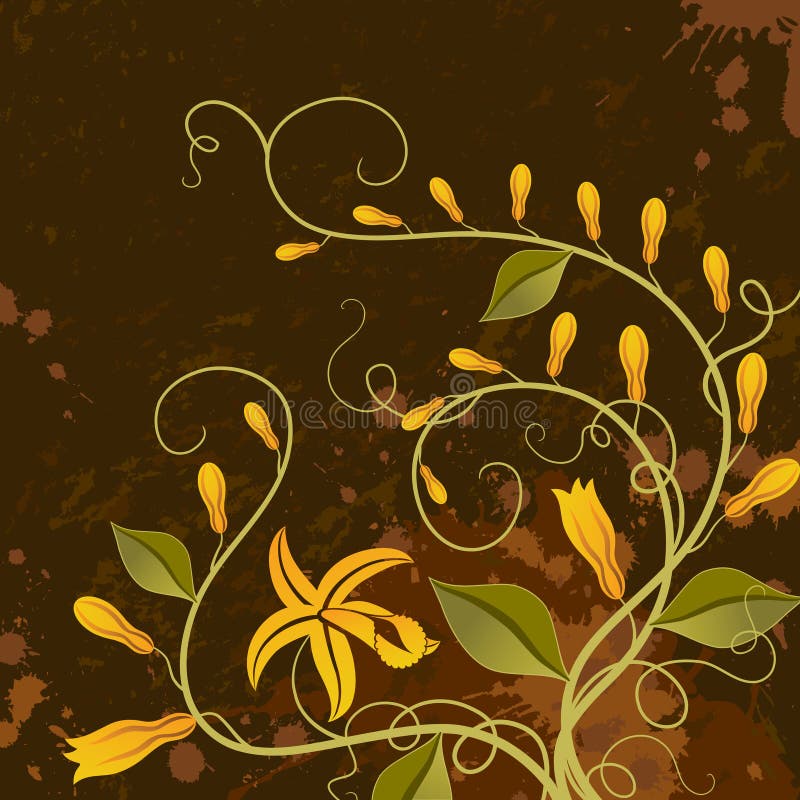 Vanilla. Floral background. stock illustration