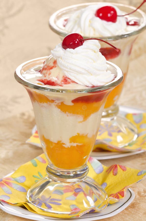 Vanilla peach melba ice cream