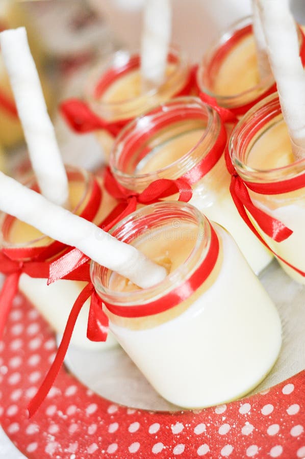 Vanilla pudding in a jar stock photo. Image of multicolored 86399700