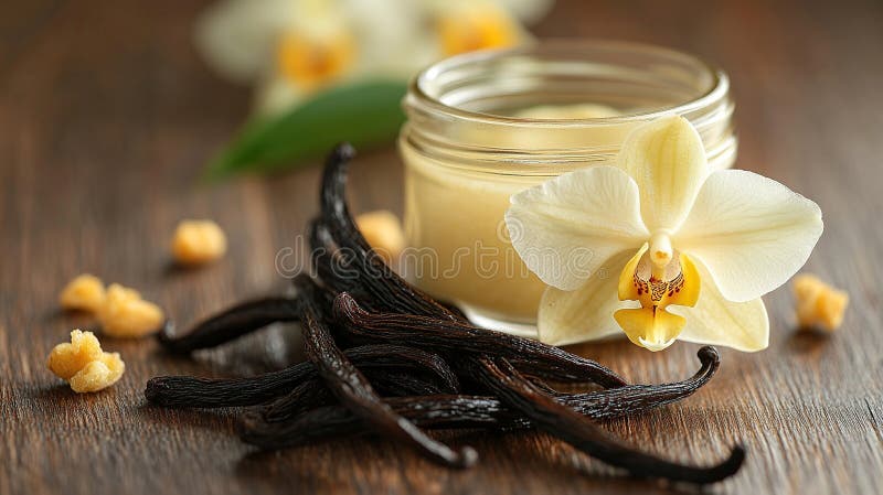Vanillecreme und Orchideosetikum lizenzfreie abbildung