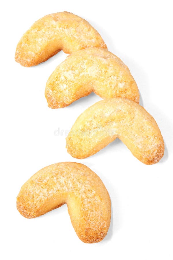 Vanillekegels over wit worden geïsoleerd dat royalty-vrije stock fotografie