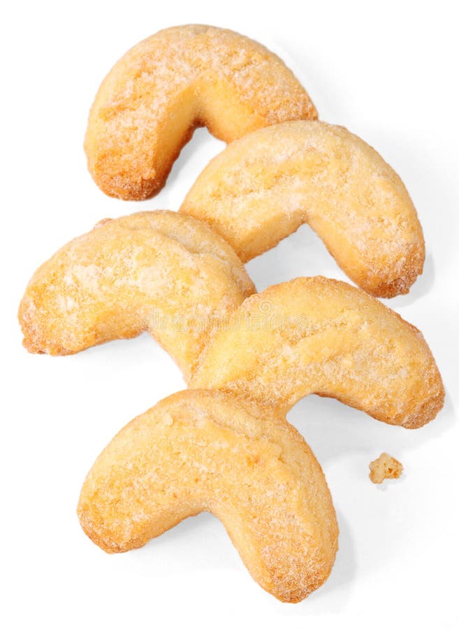 Vanillekegels over wit worden geïsoleerd dat royalty-vrije stock foto