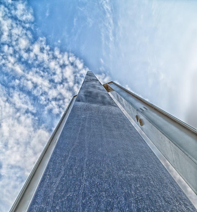 Vanishing point of a steel and iron tip. A long steel and iron tip going to vanishing point at the horizon on a sky background stock photography Vanishing point of a steel and iron tip. A long steel and iron tip going to vanishing point at the horizon on a sky background stock photography