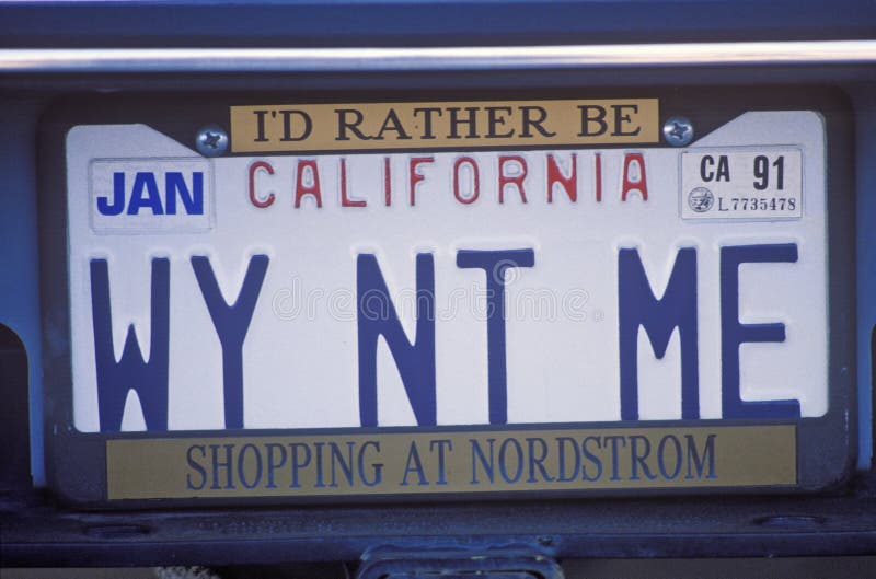 Vanity License Plate California Editorial Photography Image of owner, motor 52258017