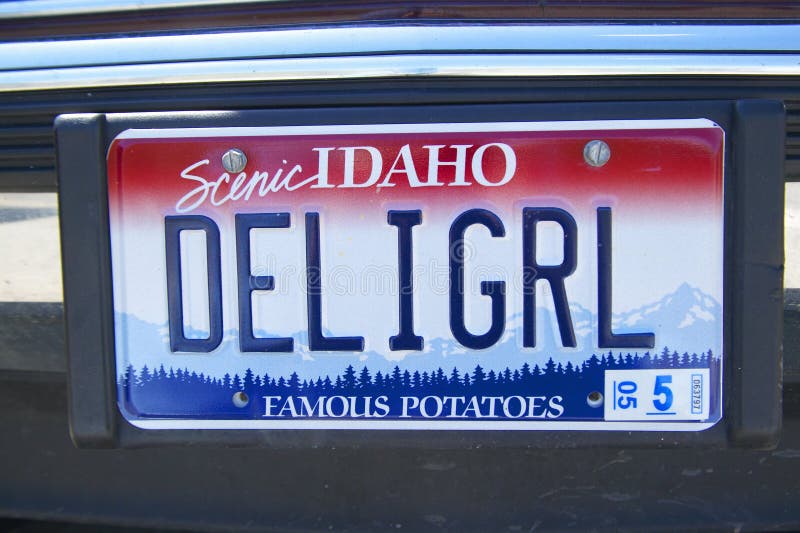 Vanity License Plate Idaho Editorial Stock Image Image of color, communications 52256849
