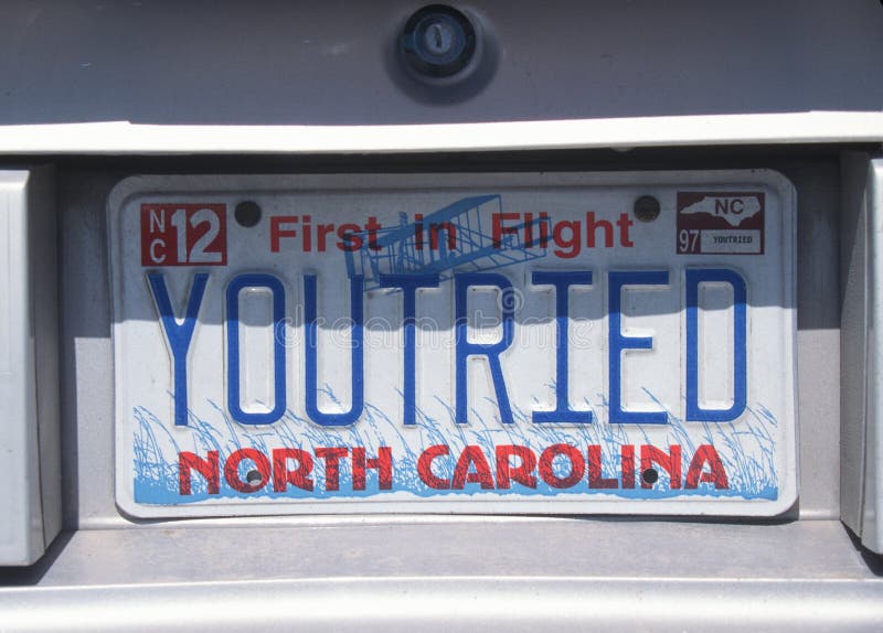 Vanity License Plate North Carolina Editorial Stock Image Image of