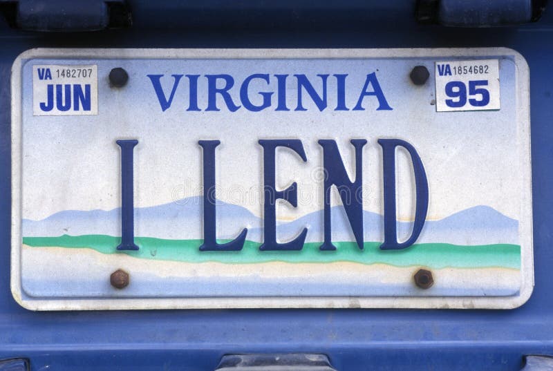 Vanity License Plate Virginia Editorial Stock Image Image of human