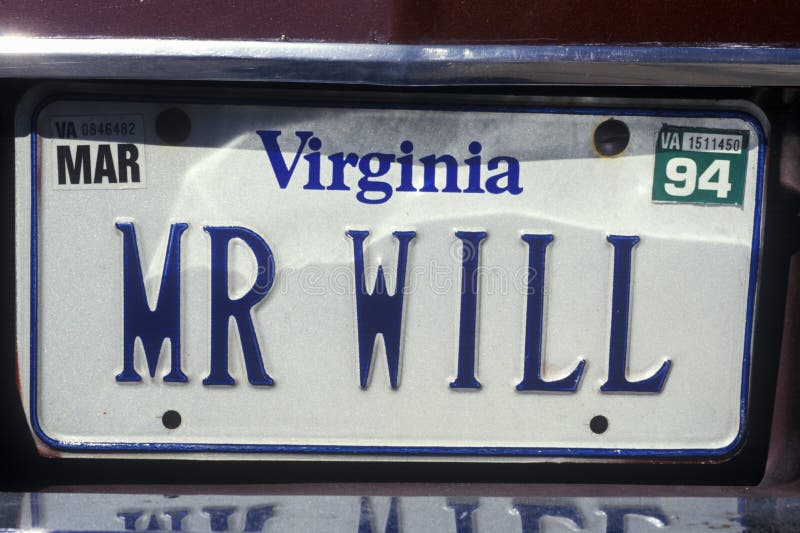 Vanity License Plate - Virginia
