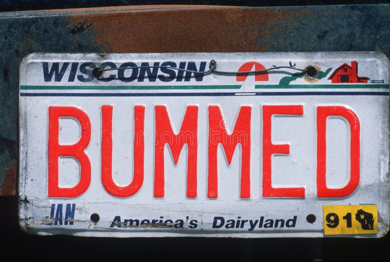 Vanity License Plate Wisconsin Editorial Image Image of words