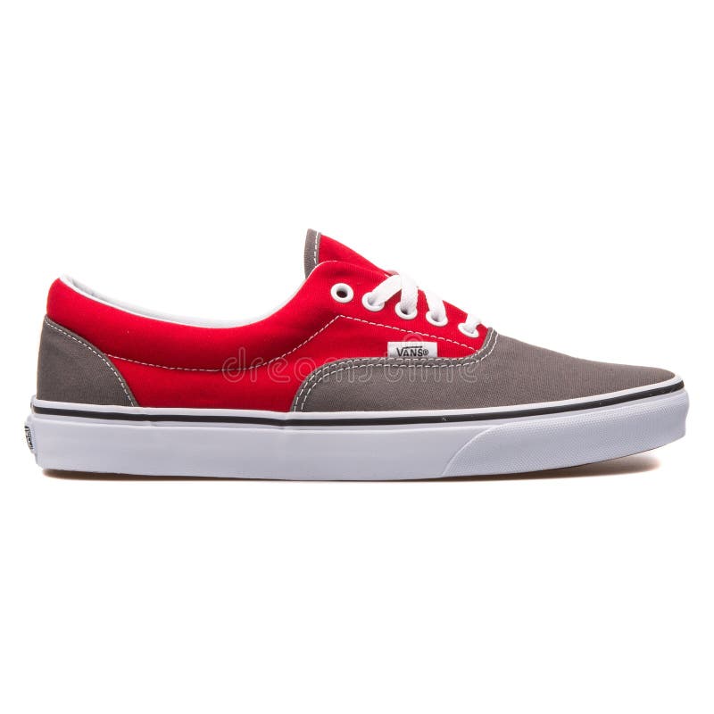 Vans Era Red and Grey Sneaker Editorial Stock Image - Image of sneakers,  side: 149298204