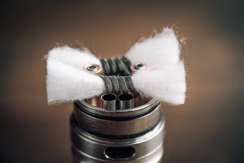Vape RDA for Vaping with Coils and Cotton Stock Image Image of macro