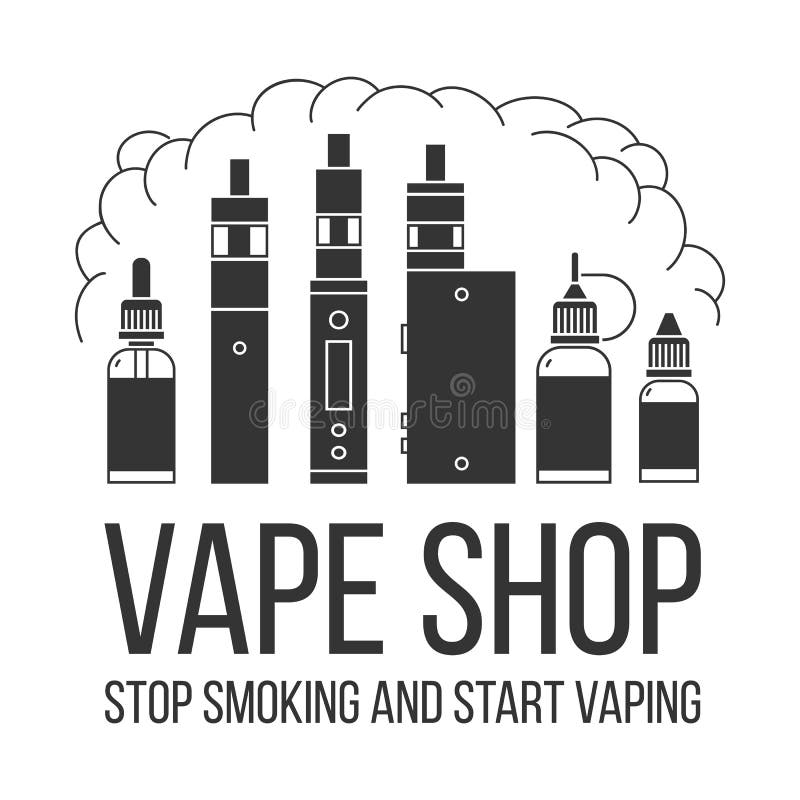 Vape symbolsuppsättning vektor illustrationer. Illustration av bult