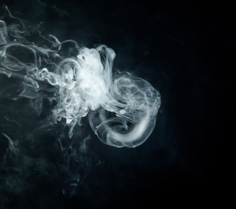 Vape trick jellyfish on black background close up.