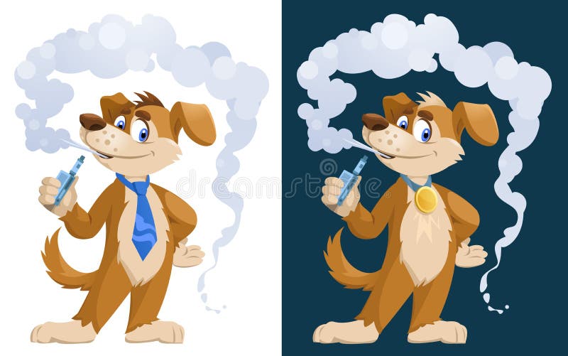 Vaper del cane Cane divertente che fuma sigaretta elettronica illustrazione vettoriale Vaper del cane Cane divertente che fuma sigaretta elettronica illustrazione vettoriale